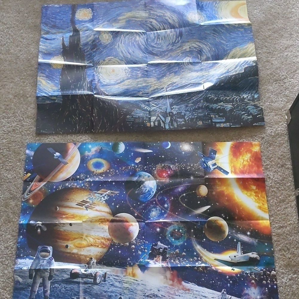 Set of 2 puzzles, new in box. Van Gogh and space/ planets.